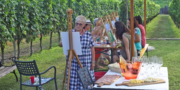 Art Experience with food and wine tasting